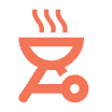 Outdoor or BBQ Icon or Grill | Apricot